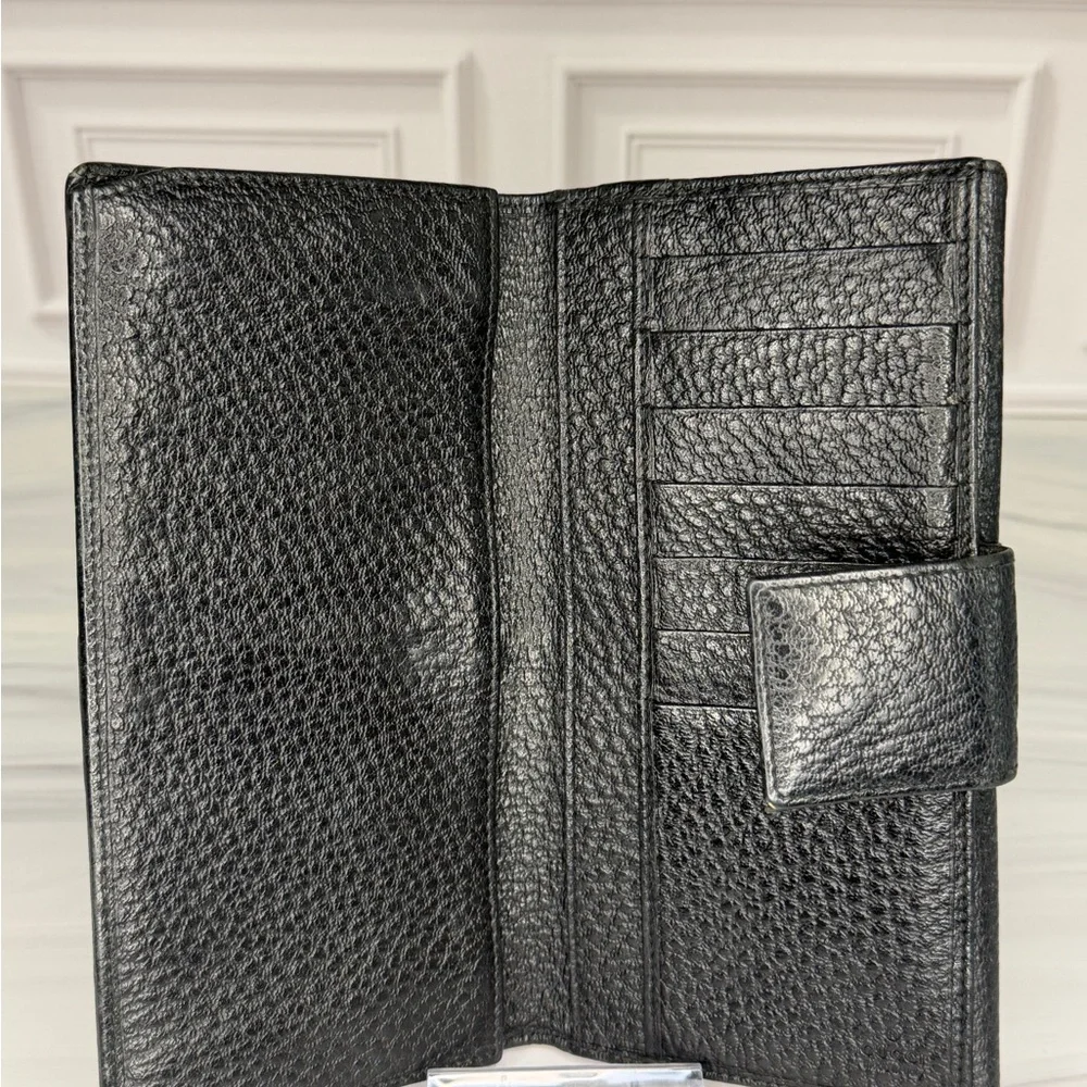 Gucci Black Leather Horsebit Long Wallet With Gold Hardware | Full Inclusion - Picture 8 of 12